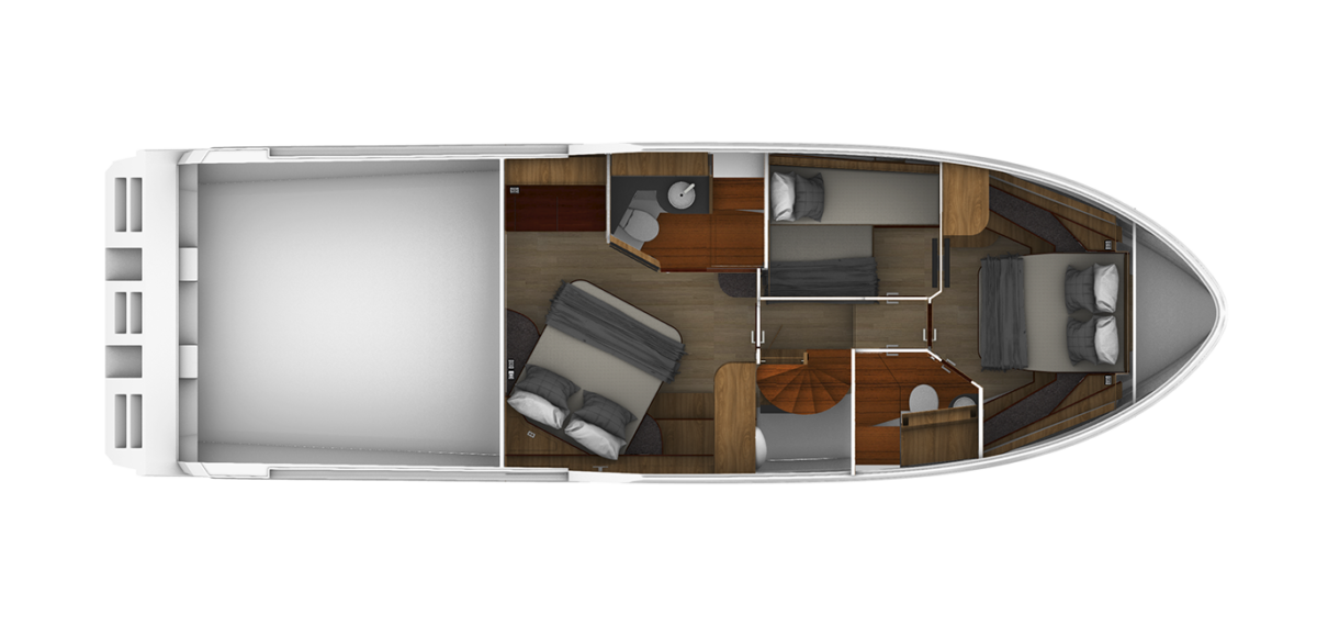 Okean 52 bedroom layout view above